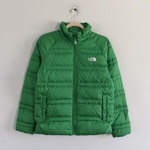 The North Face 550 Down Fill Green Full Zip Boys Puffer Jacket